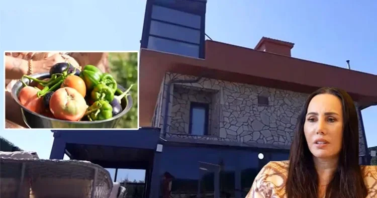 Asena’nın çiftlik evi... Bahçesinde sebze meyvesini kendi yetiştiriyor!