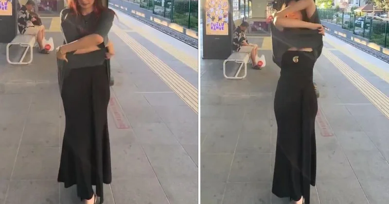 Marmaray çıkışında üstünü değiştirdi: Keşke ülkemizde durumlar böyle olmasa