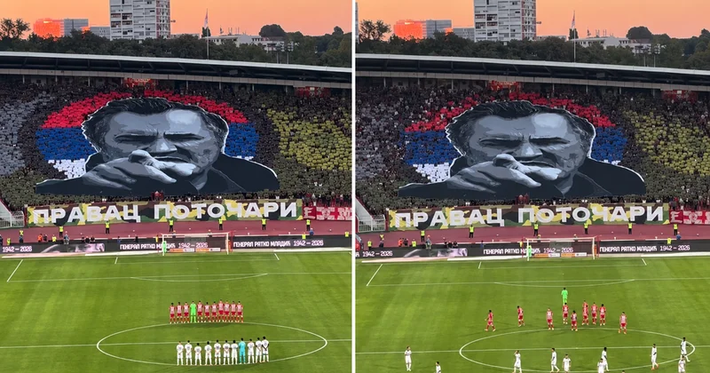 Sırbistan’da skandal! Kızılyıldız tribünlerinden “Bosna Kasabı” Mladiç’e özel koreografi