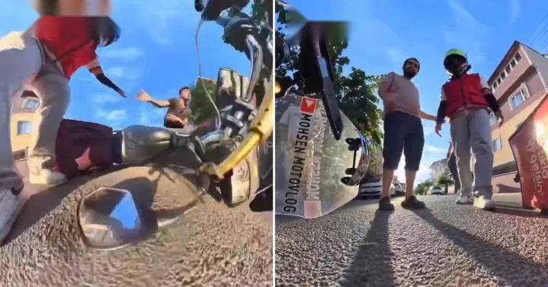Trafikte korna kavgası: Motosikletli kurye saldırıya uğradı