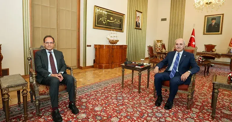 TBMM Başkanı Kurtulmuş, İtalya’nın Ankara Büyükelçisi Manzo’yu kabul etti