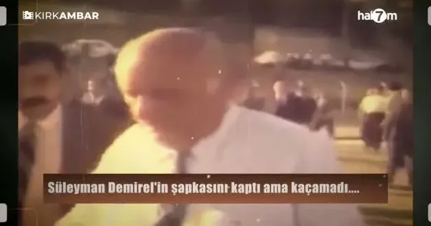 Süleyman Demirel ile bir vatandaş arasındaki şapka mücadelesi kameralara yansıdı