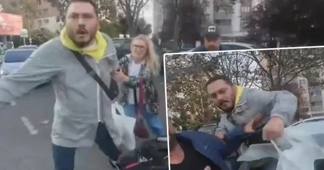 Motosikletliyi tekme tokat darp ettiler!