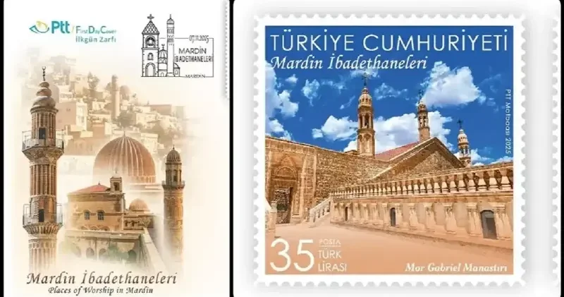 PTT den Mardin İbadethaneleri konulu anma pulu ve ilk gün zarfı Gündem Haberleri