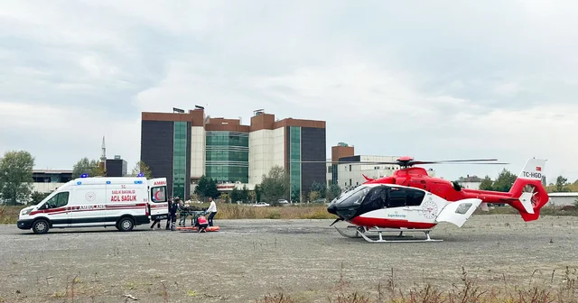 Samsun da ambulans helikopter kalp pili ihtiyacı olan hasta için havalandı Samsun Haberleri