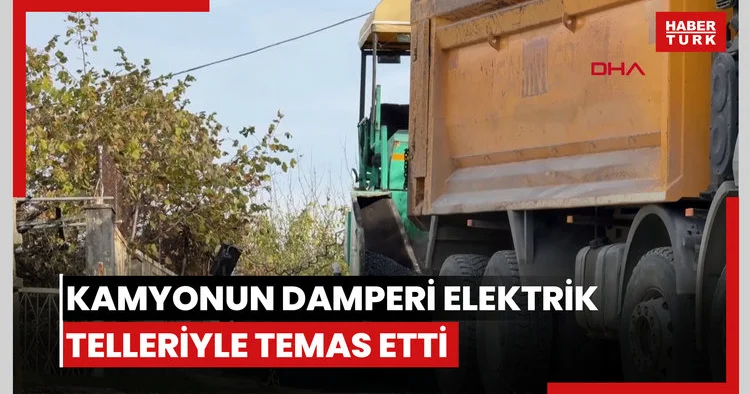Asfalt çalışması sırasında kamyonun damperi elektrik telleriyle temas etti: 1 ölü, 1 yaralı