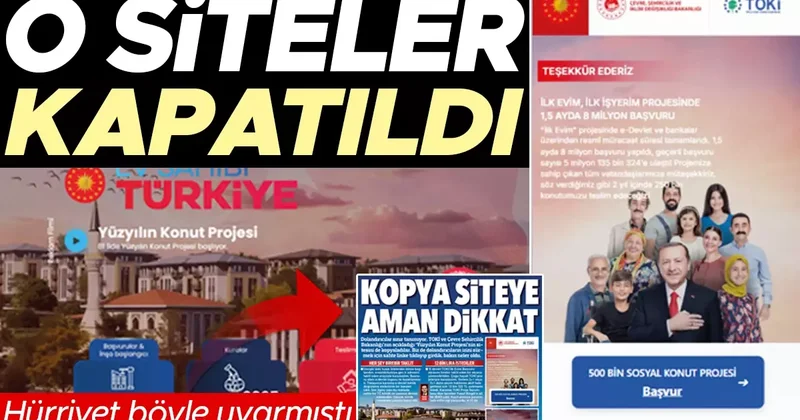 Hürriyet yazdı, erişim engeli geldi... Sahte sosyal konut siteleri kapatıldı