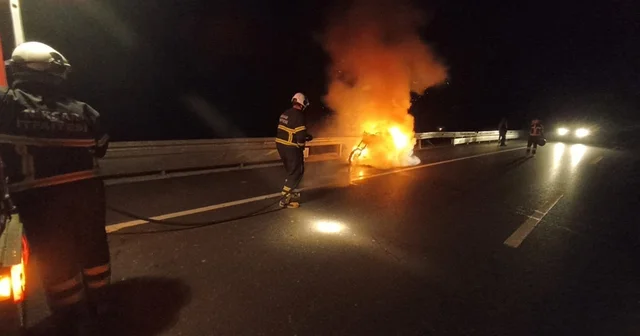 Tokat ta seyir halindeki motosiklet alev aldı Tokat Haberleri