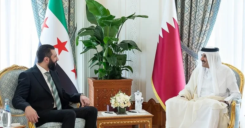 Suriye Cumhurbaşkanı Şara, Doha da Katar Emiri Al Sani ile görüştü