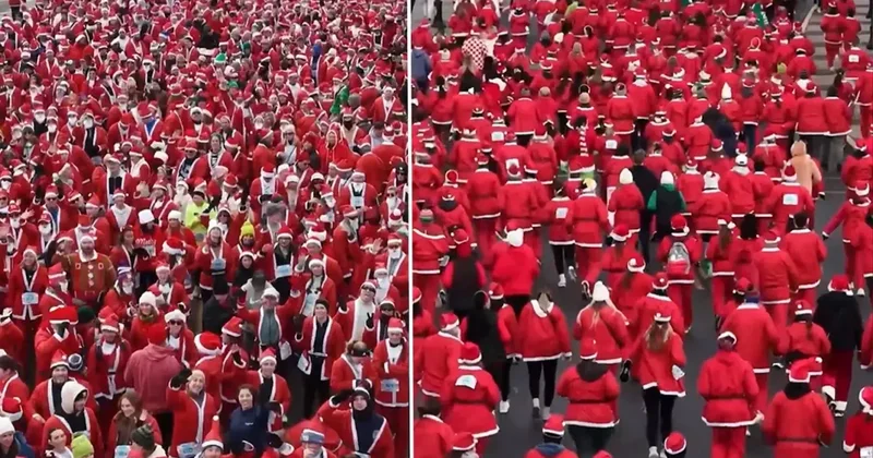 ABD de yüzlerce Noel Baba aynı anda koştu