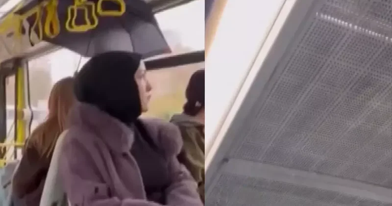 İstanbul da Otobüste Şemsiyeli Seyahat