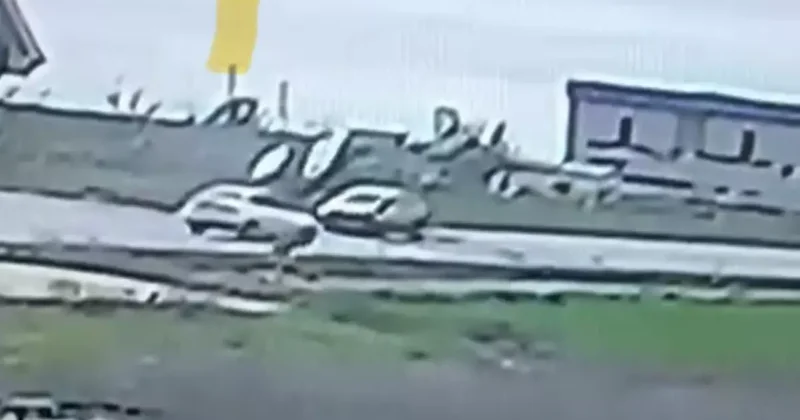 Edirne’de çarpışan aracın defalarca takla attığı kaza kamerada