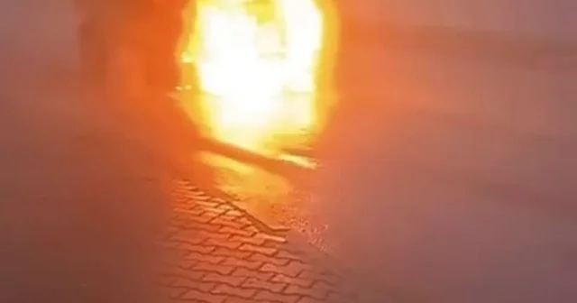 Seyir halindeki araç yanarak hurdaya döndü Adıyaman Haberleri