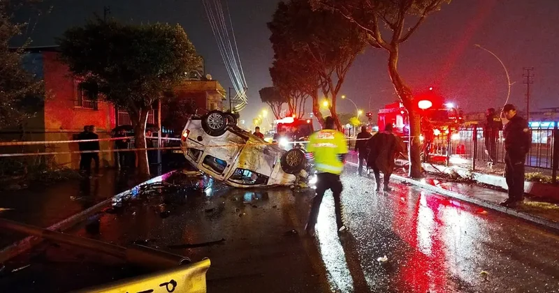 Mersin de trafik kazası! Araç takla attı: Yaralılar var