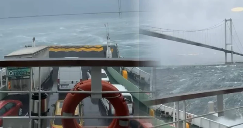 Yalova dan kalkan feribot fırtınaya denizin ortasında yakalandı! Dehşet görüntüler