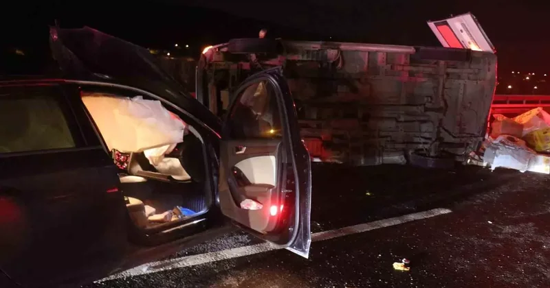 Anadolu Otoyolu’nda aynı istikamette giden otomobil ile minibüs çarpıştı: 1 ölü, 3 yaralı