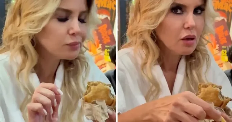 Gülben Ergen yemek yerken böyle kendinden geçti