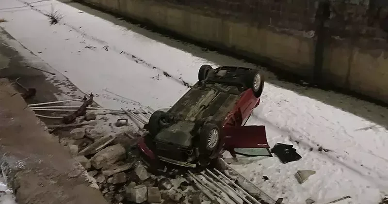 Kayseri’de otomobil boş sulama kanalına düştü: 1 yaralı