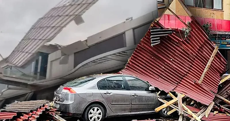 Fırtına İstanbul u fena vurdu! Çatılar uçtu: Ağaçlar kökünden söküldü