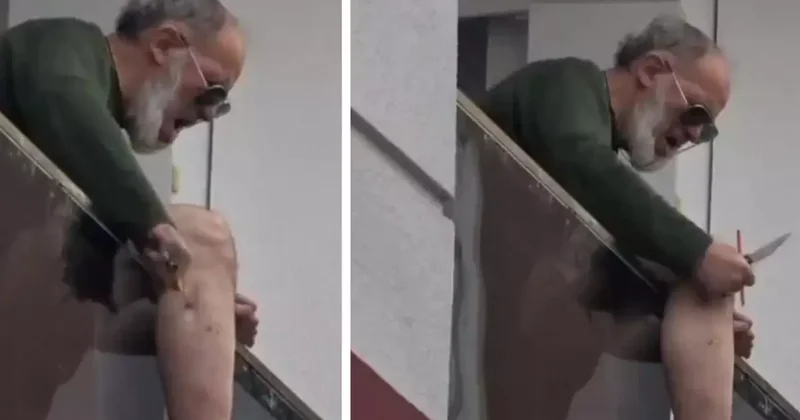 Musaba buraya gelecek dedi! Bıçakla balkona çıktı