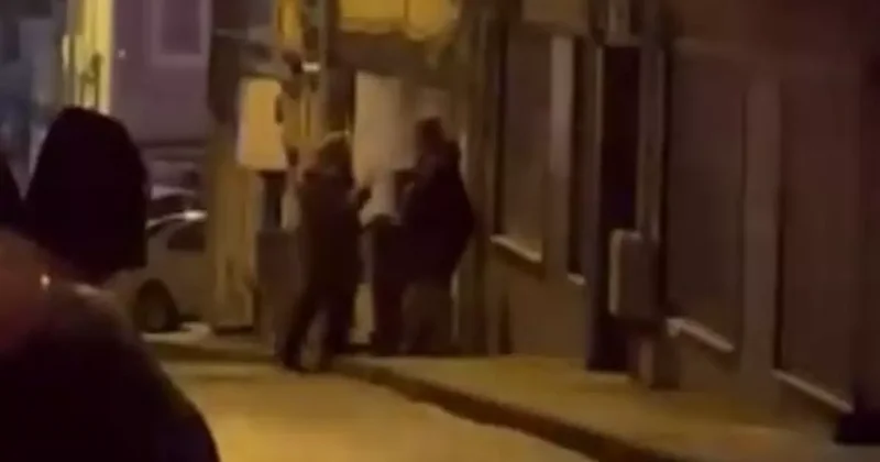 Komşuların çöp bidonu tartışması kameraya yansıdı