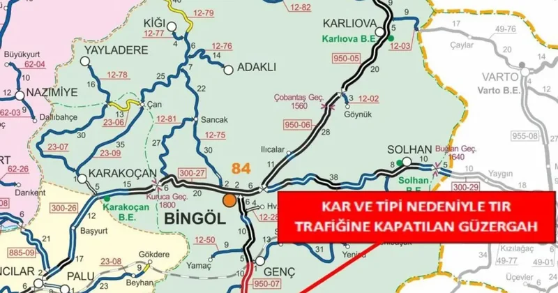 Bingöl Diyarbakır karayolu tır trafiğine kapandı