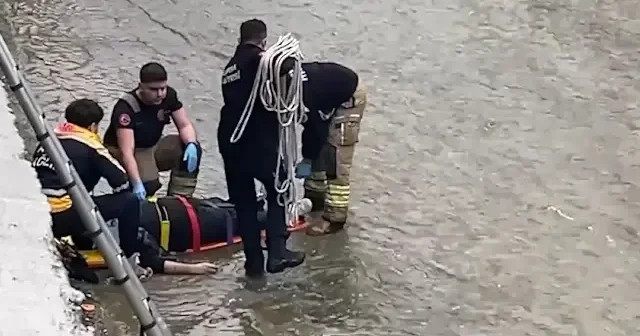 Bursa’da dereye düşen kişi ağır yaralandı VİDEO İZLE