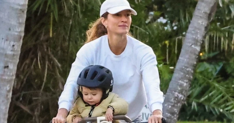Gisele Bündchen bebeğiyle bisiklet turunda