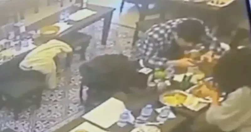 Yediği yemekten çıkan böcek, dudağını ısırdı!