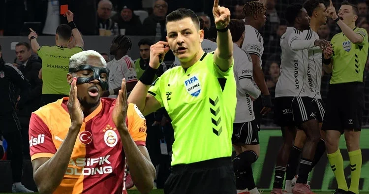 Beşiktaş Galatasaray derbisinin hakem yönetimini Trio inceledi: Osimhen de Orkun da kırmızı kart görmeliydi!