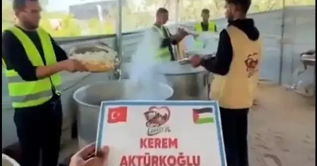 Kerem Aktürkoğlu ndan Gazze ye yardım eli: Binlerce Filistinliye iftar sofrası kurdu VİDEO İZLE