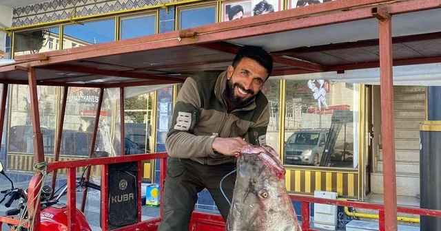 Çüngüş te 100 kiloluk turna balığı yakalandı Diyarbakır Haberleri