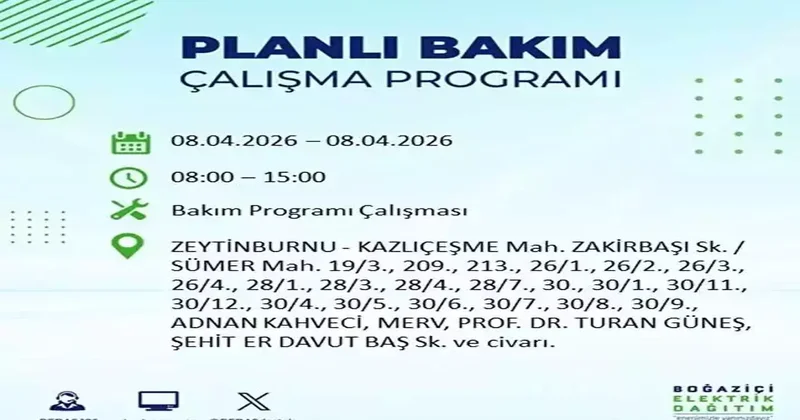 İstanbul un 20 ilçesinde elektrik kesintisi: Saatlerce sürecek