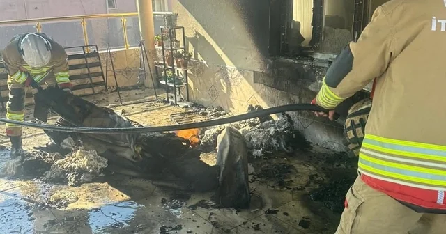 Reyhanlı da evin balkonundan alevler yükseldi Hatay Haberleri