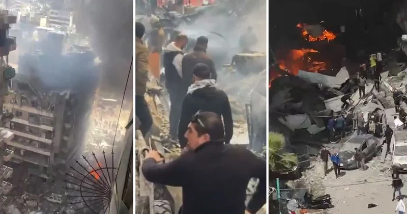 İsrail, Lübnan ı vuruyor: Bölgeden gelen görüntüler dehşete düşürdü