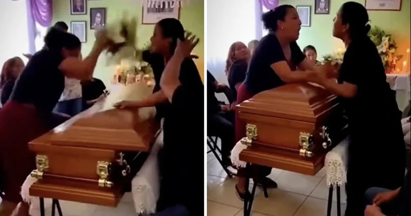 İhanet cenazede ortaya çıktı : İki sevgili tabut başında kavga etti