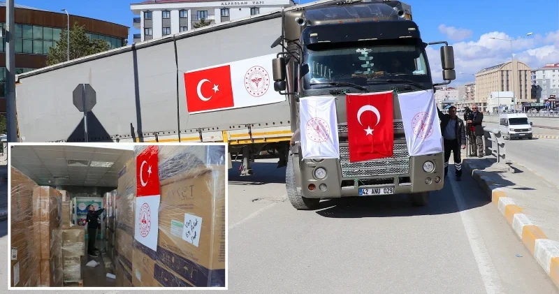 Türkiye den tıbbi malzeme taşıyan 3 yardım tırı İran a hareket etti Dünya Haberleri