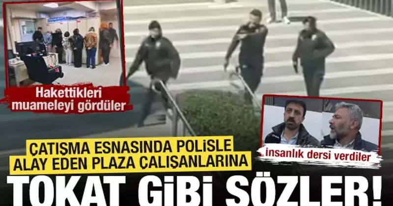 Levent teki çatışmada polisle alay edenlere servisçilerden insanlık dersi