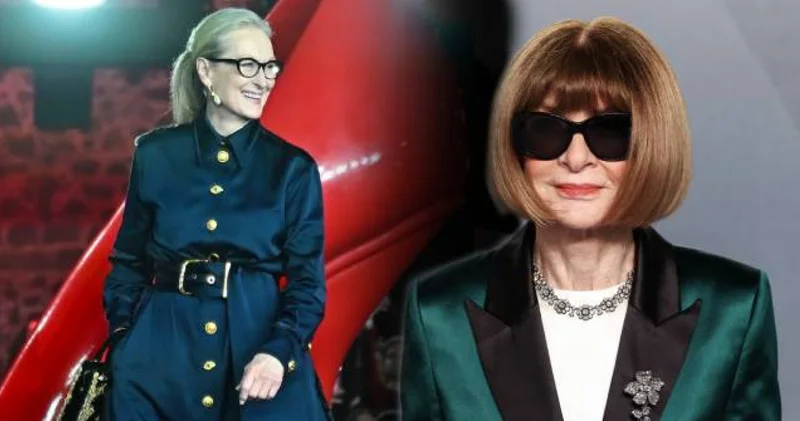 Meryl Streep filmde taklit ettiği düşünülen Anna Wintour ile buluştu