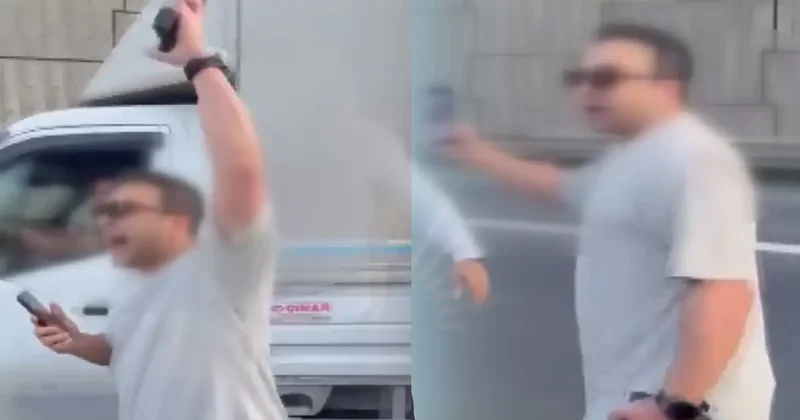 Beşiktaş ta hareketli anlar kamerada! Polis memuru yol kesti: Havaya ateş açtı