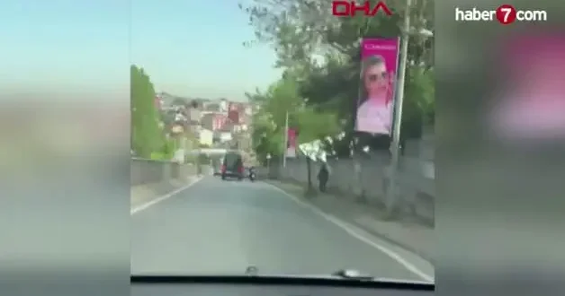 Sarıyer de trafikte inatlaşma kazayla bitti: Vurup kaçtı