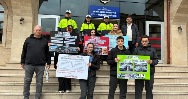 Of ta lise öğrencileri trafik uygulamasına katıldı Trabzon Haberleri