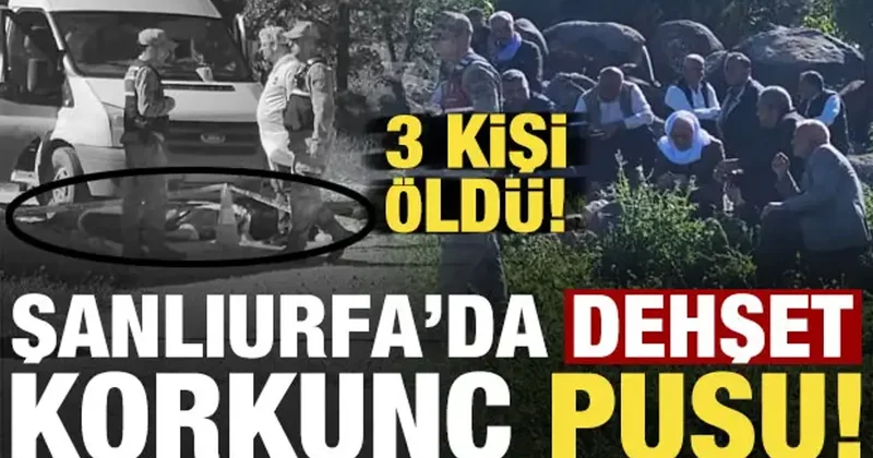 Son dakika: Şanlıurfa da korkunç pusu! 3 kişi hayatını kaybetti...