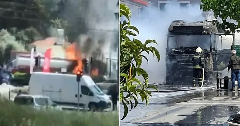 Faciaya ramak kala! İstasyonda benzin boşaltan tanker alev aldı Sözcü Gazetesi