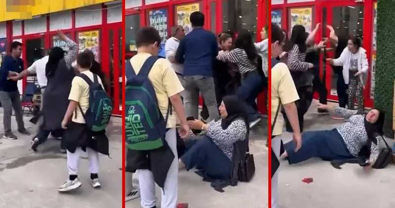 İçeride başlayan tartışma dışarıda kavgaya döndü! Market çalışanı ile müşteri birbirine girdi!