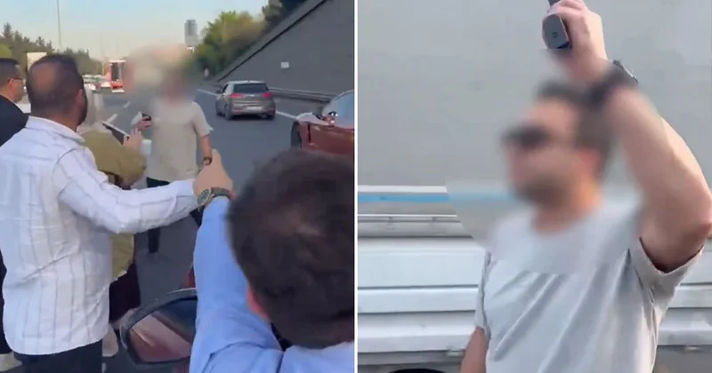 Araçların önünü kesti, polisim deyip havaya ateş açtı