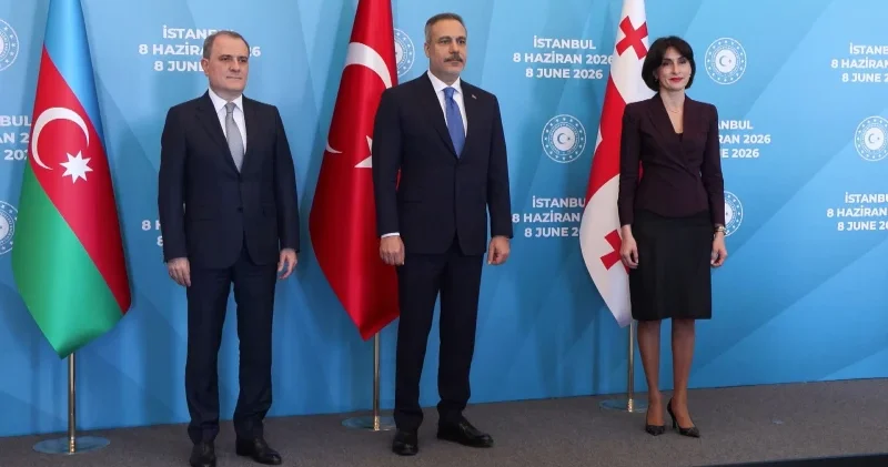 Dışişleri Bakanı Hakan Fidan, Türkiye Azerbaycan Gürcistan Üçlü Dışişleri Bakanları Toplantısı nda açıklama yapıyor Gündem Haberleri