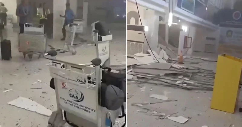Filipinler deki 7,8 lik deprem uluslararası havalimanında ağır hasara yol açtı