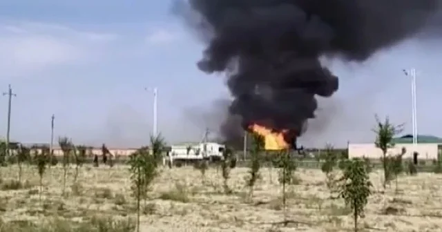 Özbekistan da gaz istasyonunda korkutan patlama VİDEO İZLE