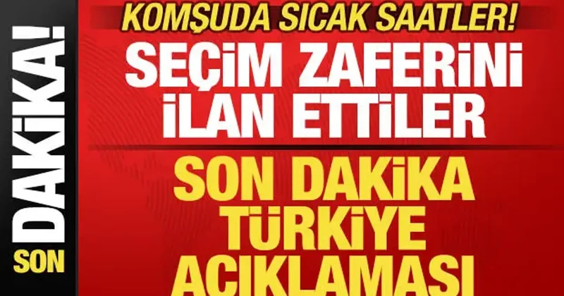 Komşuda sıcak saatler! Seçim zaferini ilan ettiler! Son dakika Türkiye açıklaması